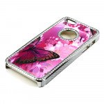 Wholesale iPhone 5 5S Butterfly Diamond Chrome Case (Purple MIX)